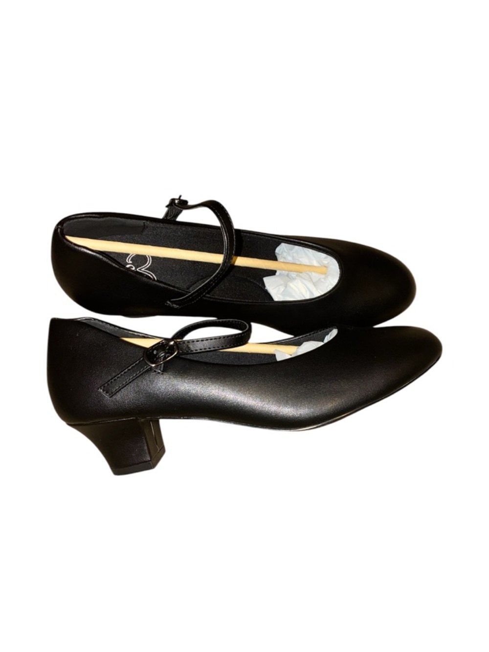 Stelle 1.5 Black Mary Jane Flats with Strap Size 9W - Picture 3 of 5